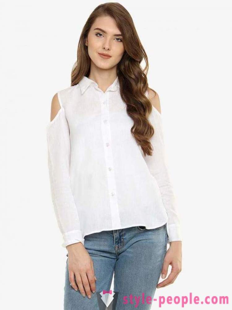 Mode witte blouses: herziening van de modellen, functies en de beste combinatie van