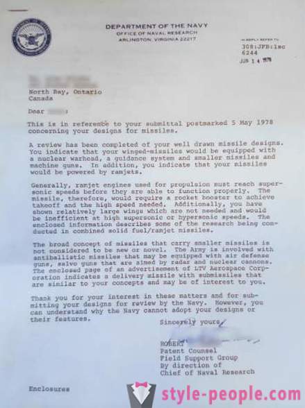 Het Pentagon gereageerd op de brief 40 jaar later