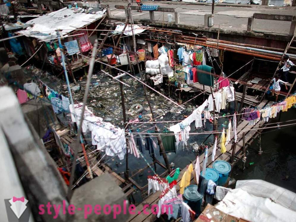De sloppenwijken van Manila vogelvlucht