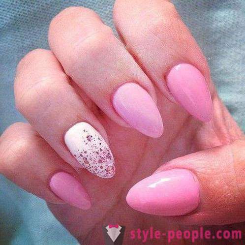 Roze manicure met witte: ontwerpideeën