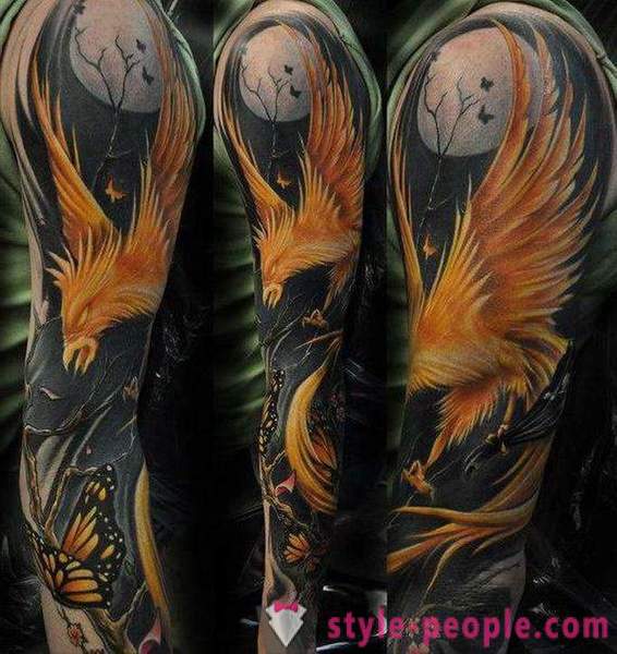 Phoenix Tattoo: schetsen en opties