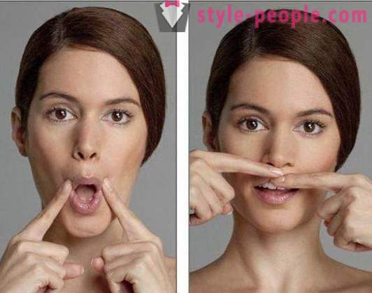 Feysbilding gezicht: voor en na. Gymnastiek gezicht: oefening