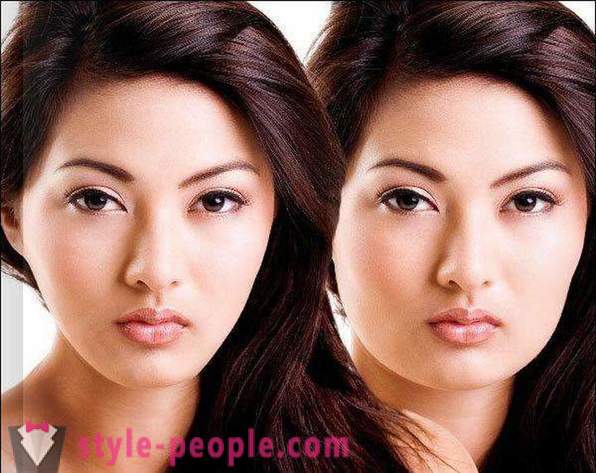 Feysbilding gezicht: voor en na. Gymnastiek gezicht: oefening
